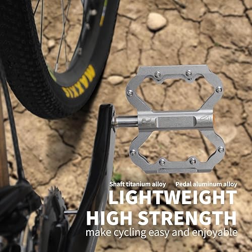 Miniatura 5 de Tito estilo clásico Pedal para bicicleta con aleación de aluminio bicicleta pedales y titanio ejes para MTB y bicicleta de carretera