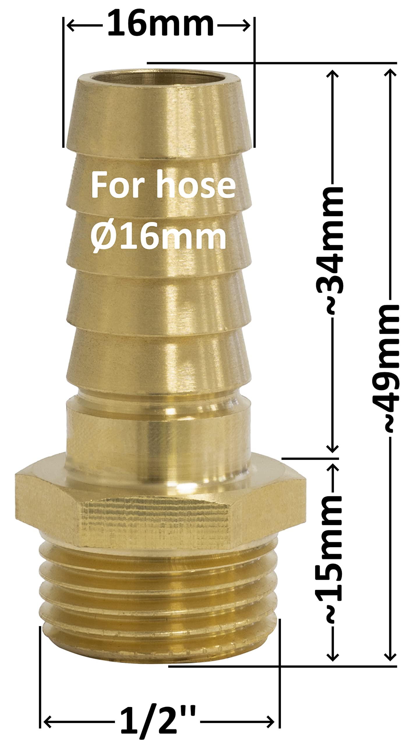 AERZETIX - C64902 - Set di 2 - Raccordo a T uguale per avvitare 1/2'' a