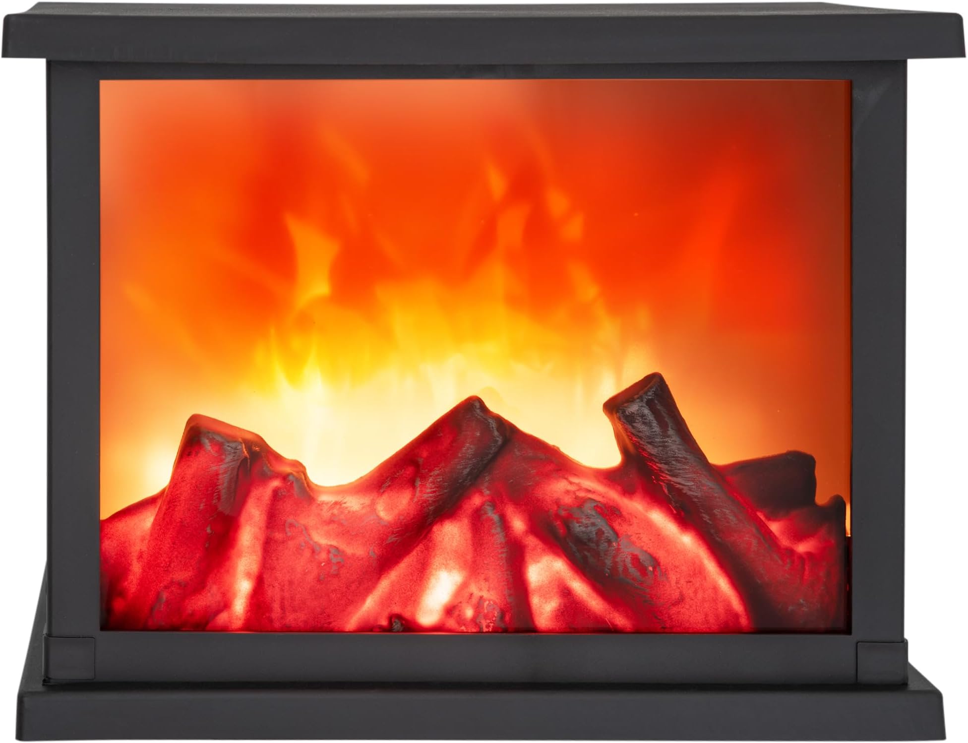 GloBrite Electric Fire, Fireplace | Fireplace with LED Flame Effect | Battery Powered Lamp | Fire Free Standing, Fire Place, Log Burner, Home Decor, Electric Fire, Black