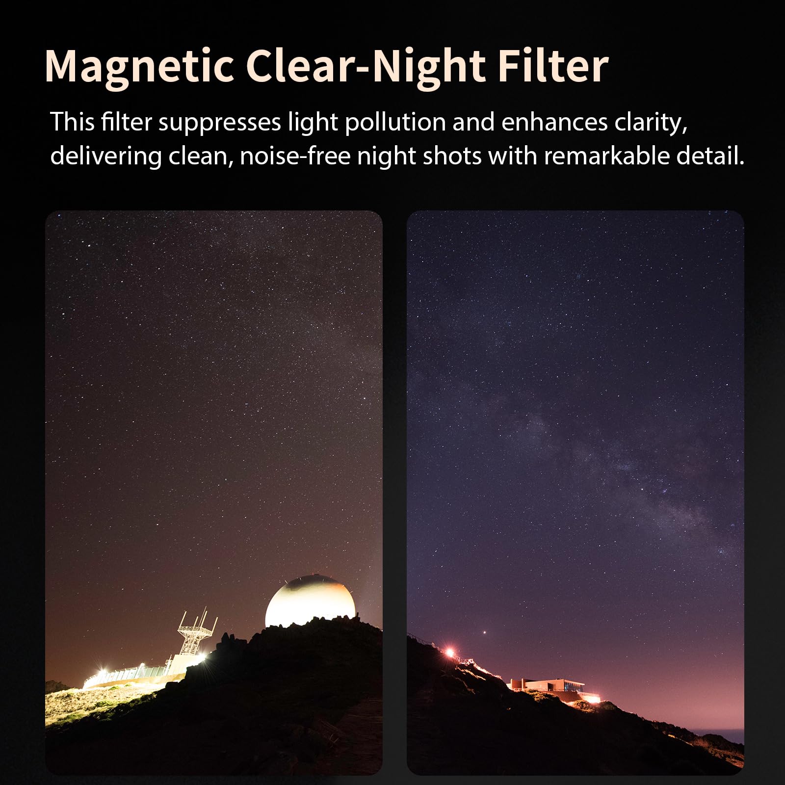 Haida NanoPro Magnetischer Clear-Night-Filter für Insta360 Luna Ultra-Black