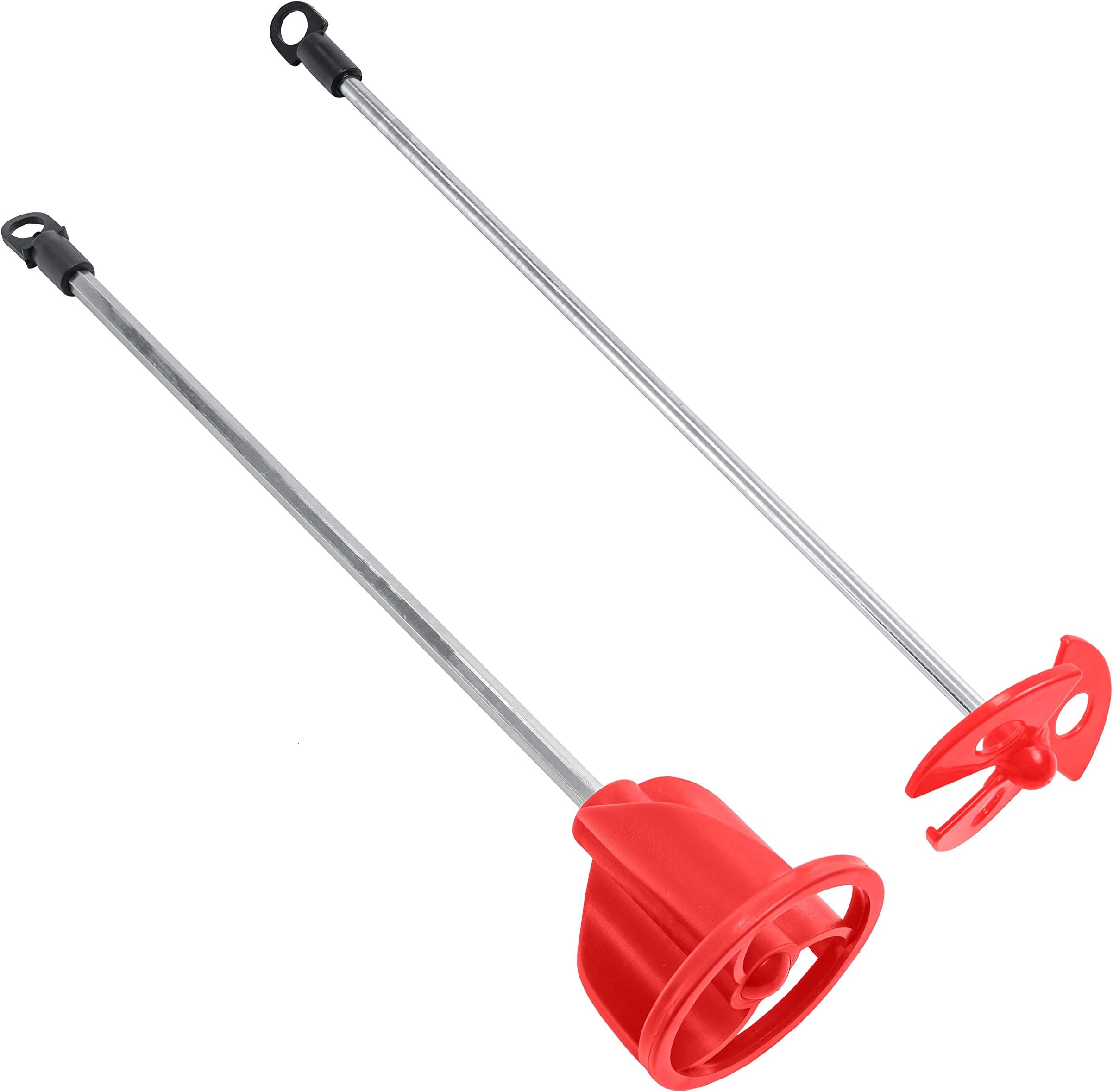 TCP Global Paint Mixer Attachment (Set of 2) - 14" Drill Paddle Mixer with 1/4" Round & 5/16" Hex Shafts, 3" Paddles - Mix 1 Quart to 2.5 Gallons of Paint, Epoxy Resin, Concrete, Drywall Mud, Mortar