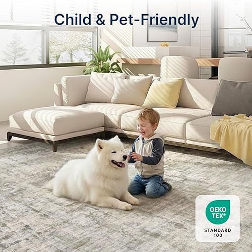 Miniatura 42 de Alfombra de área lavable de 5 x 7 pies para sala de estar, alfombra grande abstracta para comedor, dormitorio, alfombra antideslizante de 5 x 7