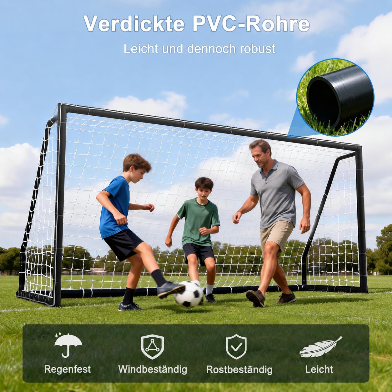 MOPHOTO FußBalltor FüR Garten, Faltbares/Festes Outdoor-TrainingsfußBalltor | Stahlrahmen/Pvc-Material, Einfach Zu Montieren, Geeignet FüR FußBallspiele