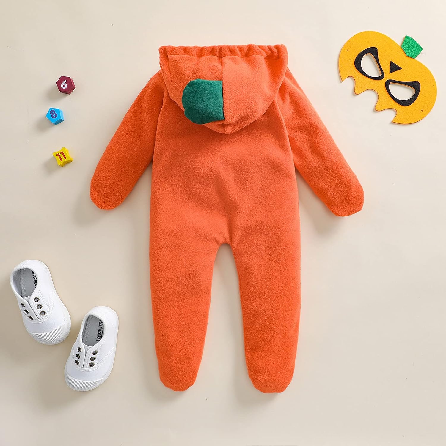 Infant Newborn Baby Boys Girls Halloween Pumpkin Costumes Romper Long Sleeve Hooded Jumpsuit Halloween Outfits
