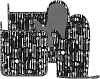 Vista 28 de Manoplas de Horno con Diseño de Hongos, Juego de Agarraderas de Silicona Vintage con Hoja Mágica, Guantes de Cocina Agarraderas Resistentes al Calor