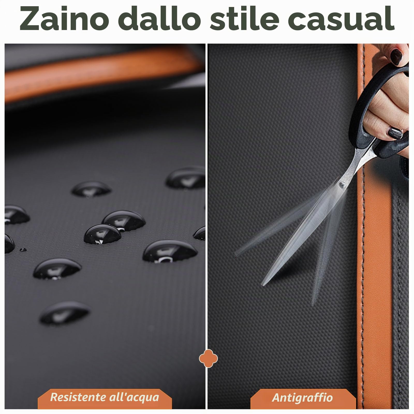 hk Zaino per Laptop da 17,3" con Design Originale per Uomo e Donna | Zaino Casual da Lavoro e da Viaggio, Impermeabile, Leggero e di Grande Capienza, Ideale per Ufficio e Università, Nero