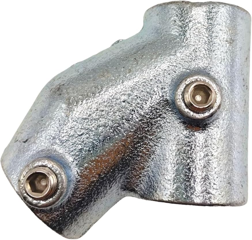2 Pcs Galvanized Pipe Fittings, 45 Degree Joint Structural Pipe Fit for 1 Inch(25.4 mm) OD Steel Pipe, Cast Iron