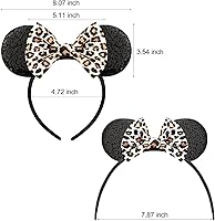 Vista 16 de FANYITY Orejas de ratón, diadema de lentejuelas con orejas de ratón para niños, niñas y mujeres (MN)