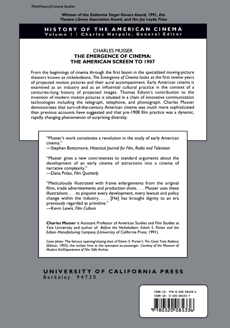 The Emergence of Cinema: The American Screen to 1907 (Volume 1) (History of the American Cinema)