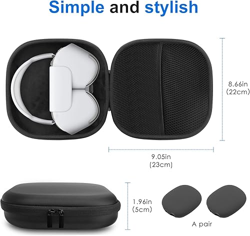 Miniatura 4 de Funda rígida para AirPods Max con modo de suspensión, funda de viaje mejorada para auriculares con funda de silicona para auriculares y bolsillo de