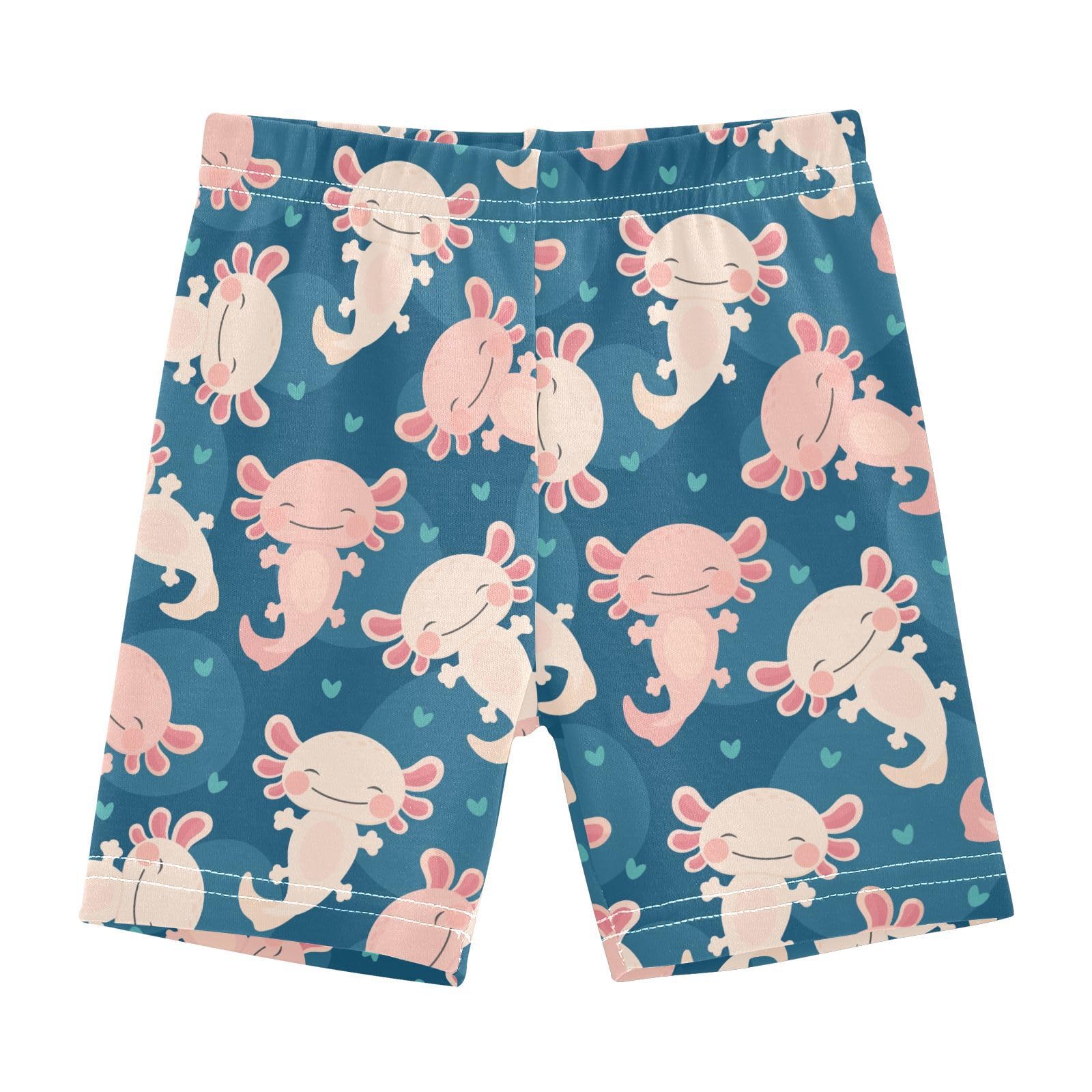 JHKKU Girls Cute Axolotl Shorts Cotton Cartwheel Bike Kids Biker Under Dress Dance Short Girl Clothes 4T