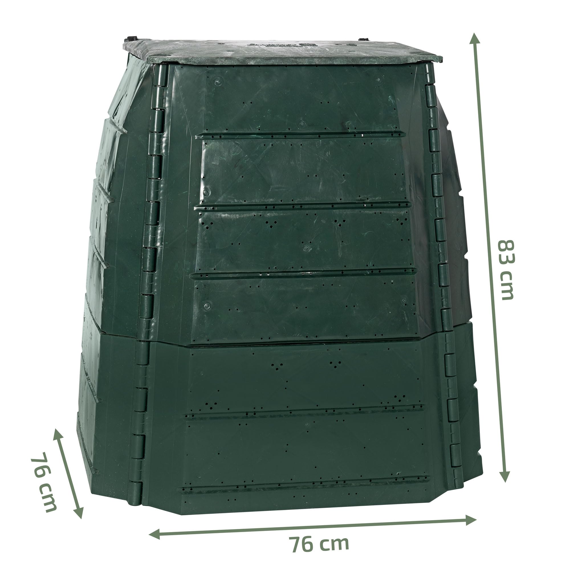 Thermokomposter 340L Komposter Garten – UV-beständig, wetterfest & stabil – Schnellkomposter mit Belüftungssystem für effiziente Kompostierung – Easy-Lock Montage ohne Werkzeug – Made in Österreich