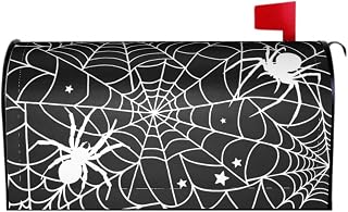 Halloween Mailbox Cover Magnetic Spiders Spiderweb Mailbox Wraps Post Letter Box Cover for Garden Yard Home Decor Standard Size 21" x 18"