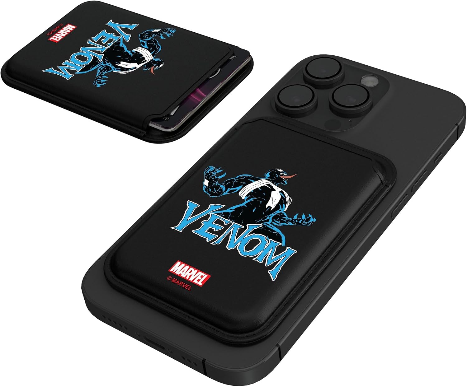 Keyscaper Marvel Venom Badge Black Magnetic Credit Card Wallet