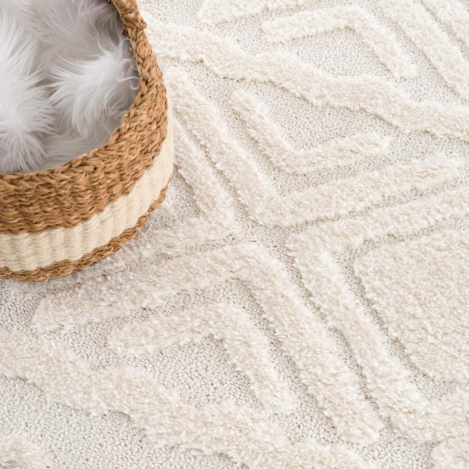 carpet city Shaggy hoogpolig tapijt, rechthoekig, wit