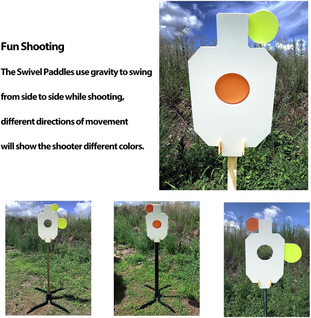 Highwild AR500 Steel Hostage Target 12" x 20" x 3/8" Armored Steel Bullseye Reactive IDPA Shooting Target with 2X4 T-Post Bracket