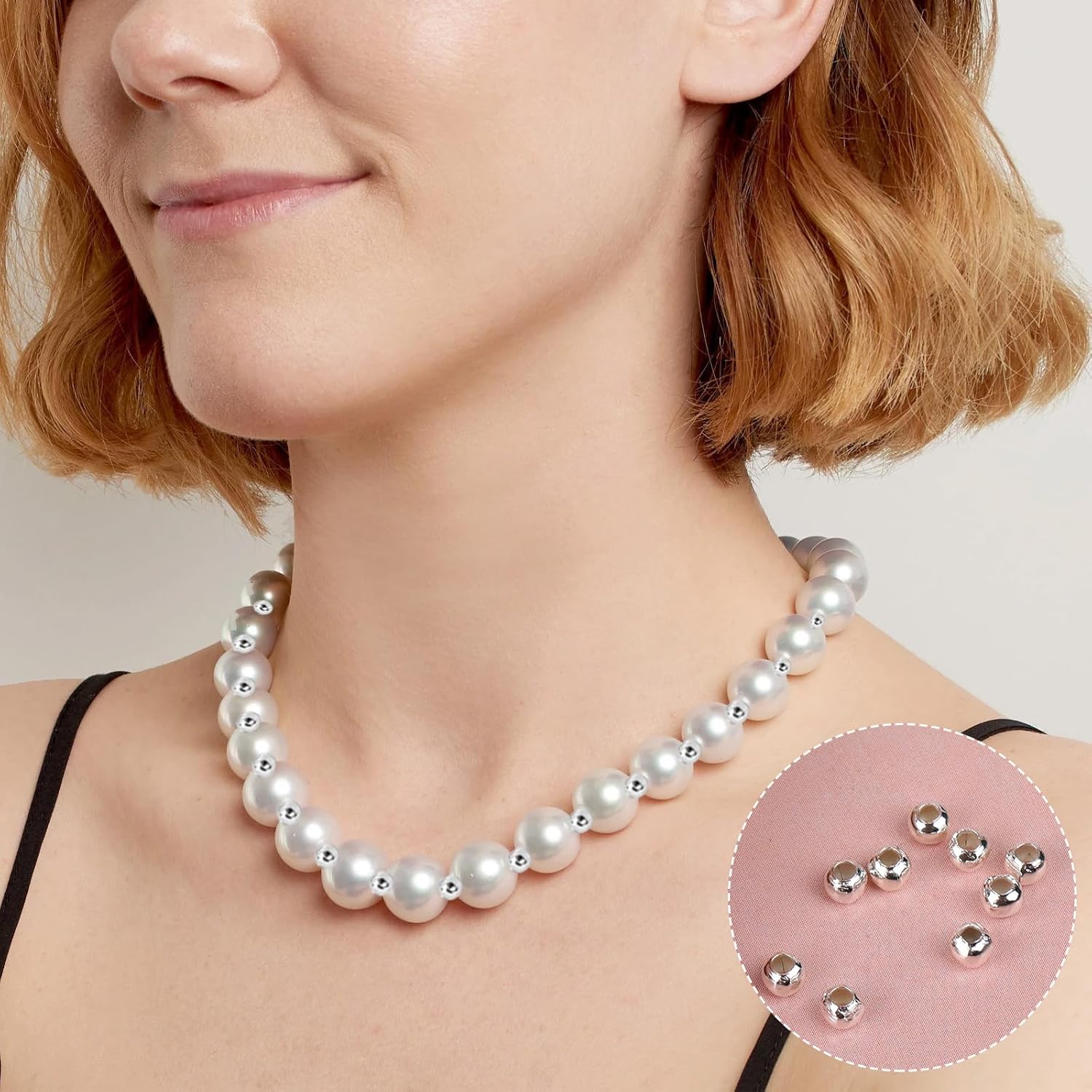 1500PCS 3mm Smooth Round Spacer Beads, Mini Silver Plated Metal Beads Loose Small Steel Balls with Hole for Bracelet Necklace DIY Crafts Chain Jewelry Making Supplies - Image 5