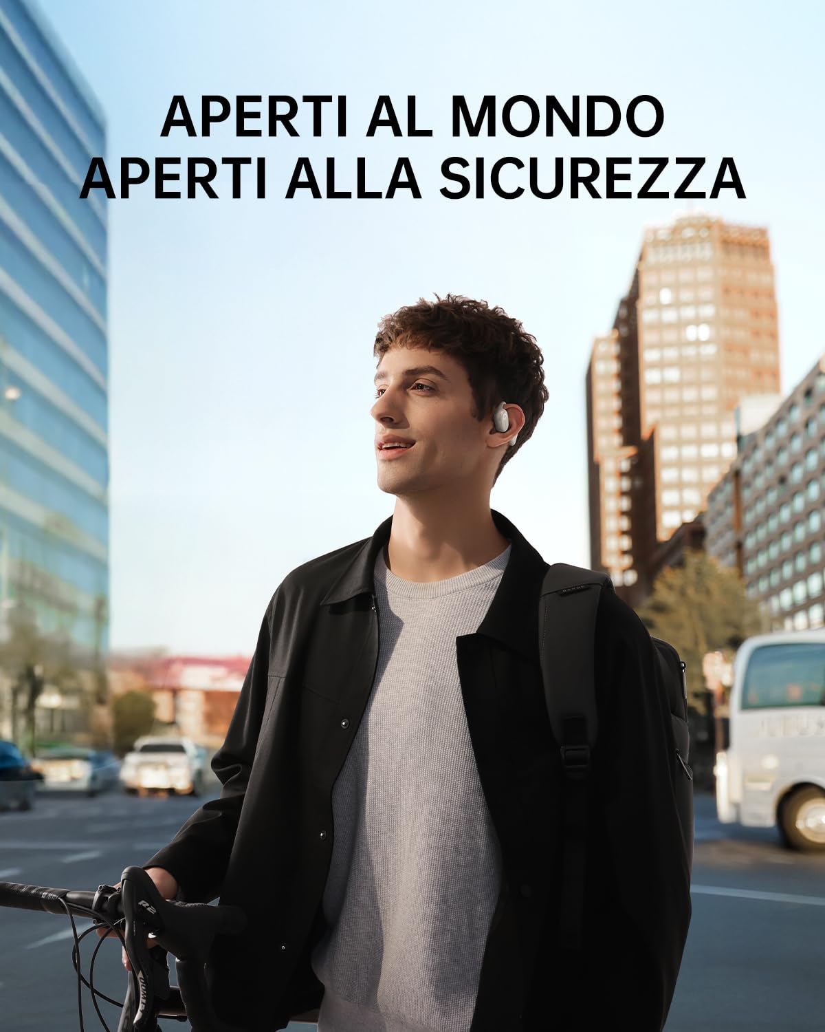 Baseus Bowie MF1 - Cuffie auricolari aperti, Bluetooth, acustica direzionale, bassi potenti, ultra leggere, IPX4, impermeabili, microfono ENC, cuffie senza fili, Bluetooth 5.4, per corsa, allenamento