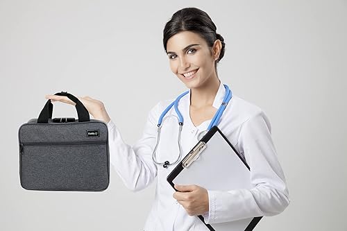 Miniatura 7 de Kaddy - Bolsa de medicina grande, segura, acolchada, caja organizadora de píldoras, estuche para botellas de medicamentos o suplementos;