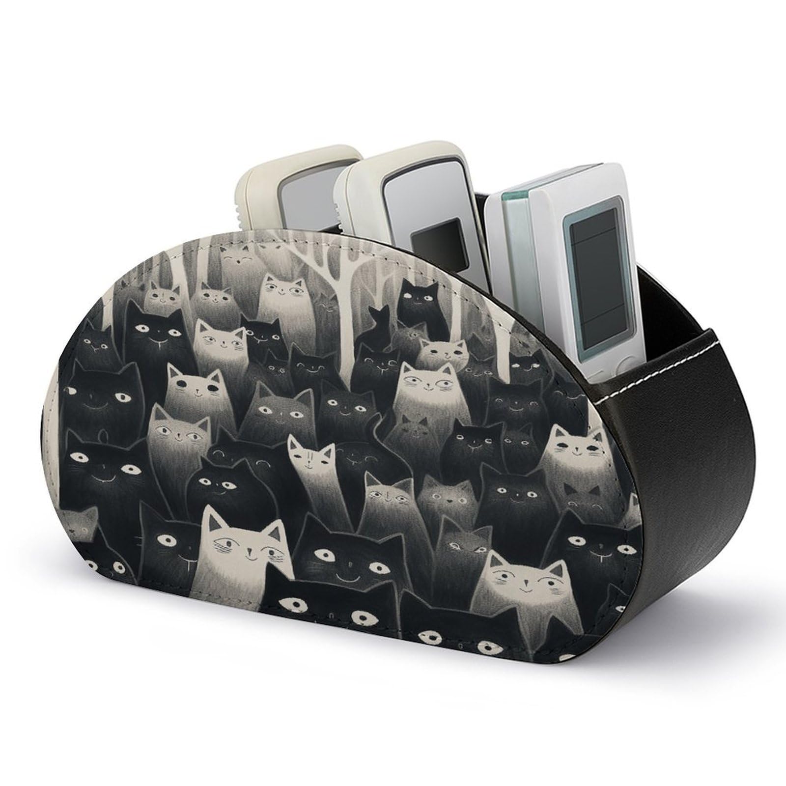 Btcowzrv Style A Group Of Black Cats Remote Control Holder With 5 Compartments