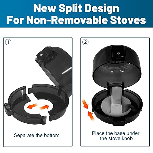 Miniatura 8 de Paquete de 5 fundas para pomos de horno para seguridad infantil, fundas de seguridad negras para pomos de estufa y cerraduras de estufa de gas,