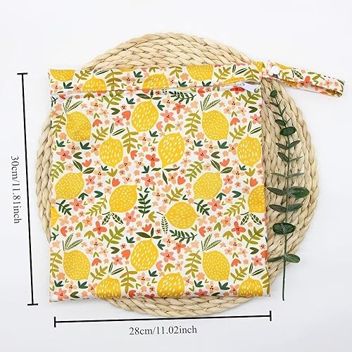 Miniatura 3 de 1 bolsa húmeda impermeable impresa, bolsa de pañales de viaje reutilizable, ropa húmeda para gimnasio, yoga, traje de baño, toallitas de agua, bolsa