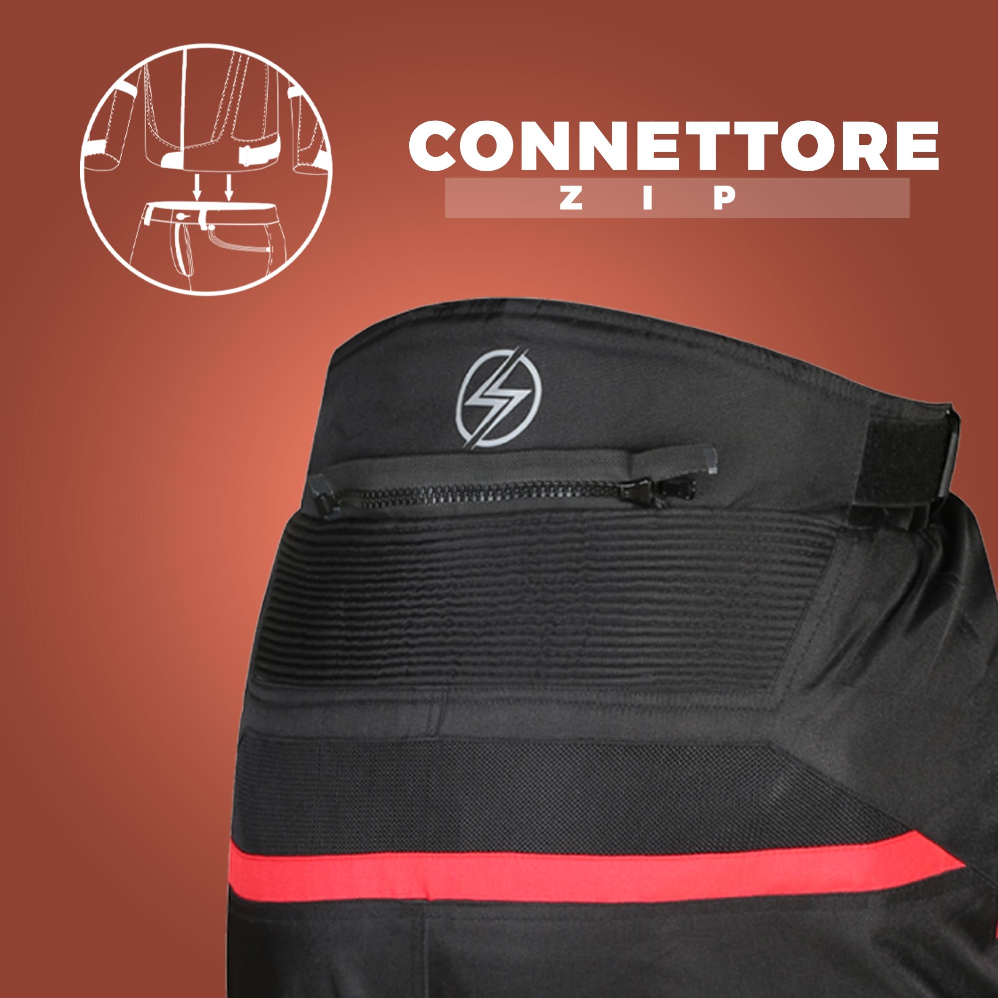 STORM Pantaloni da Moto Estivi da Uomo con Protezioni omologate CE – Pantaloni in Mesh Traspirante con Protezioni Rimovibili su Ginocchia e Fianchi