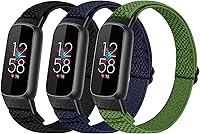 Vista 10 de Bandas elásticas de nailon compatibles con correas Fitbit Luxe para mujeres y hombres, elásticas, ajustables, transpirables, cómodas, correas
