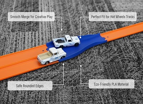 Miniatura 5 de Paquete de complementos para pista  Compatible con Hot Wheels Track  Fabricado con plástico PLA ecológico, piezas versátiles de diseño de pista