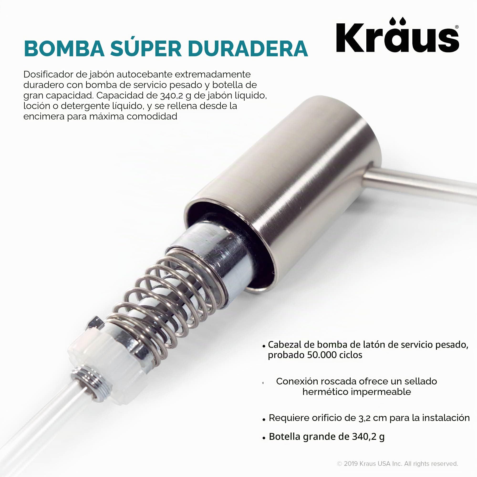 Kraus KSD-41BG Dispensador de jabón, Oro Cepillado