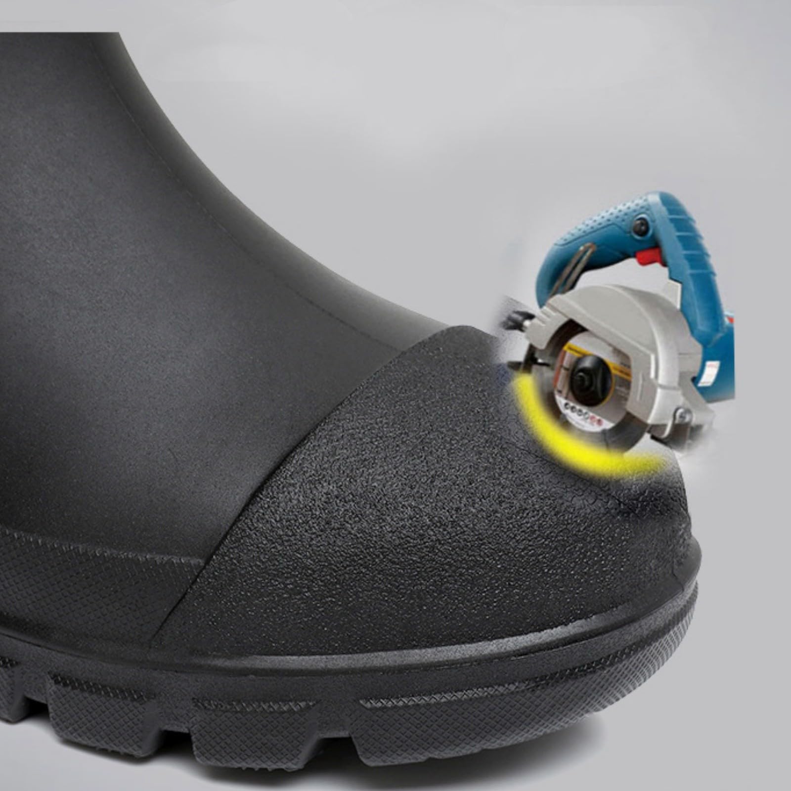 Stivali di gomma da uomo in neoprene tinta unita stivali antiscivolo a metà polpaccio stivali da lavoro stivali di gomma resistenti stivali di gomma Wellington facili da pulire stivali da