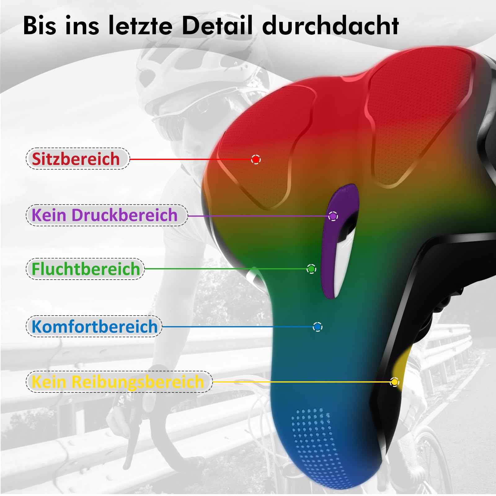 Fahrradsattel Ergonomisch Bequem – Breiter City-/Trekking-Gelsattel, Fahrradsitz mit Aussparung, stoßdämpfend & atmungsaktiv für schmerzfreies Alltagsradeln – Ideal für Damen & Herren