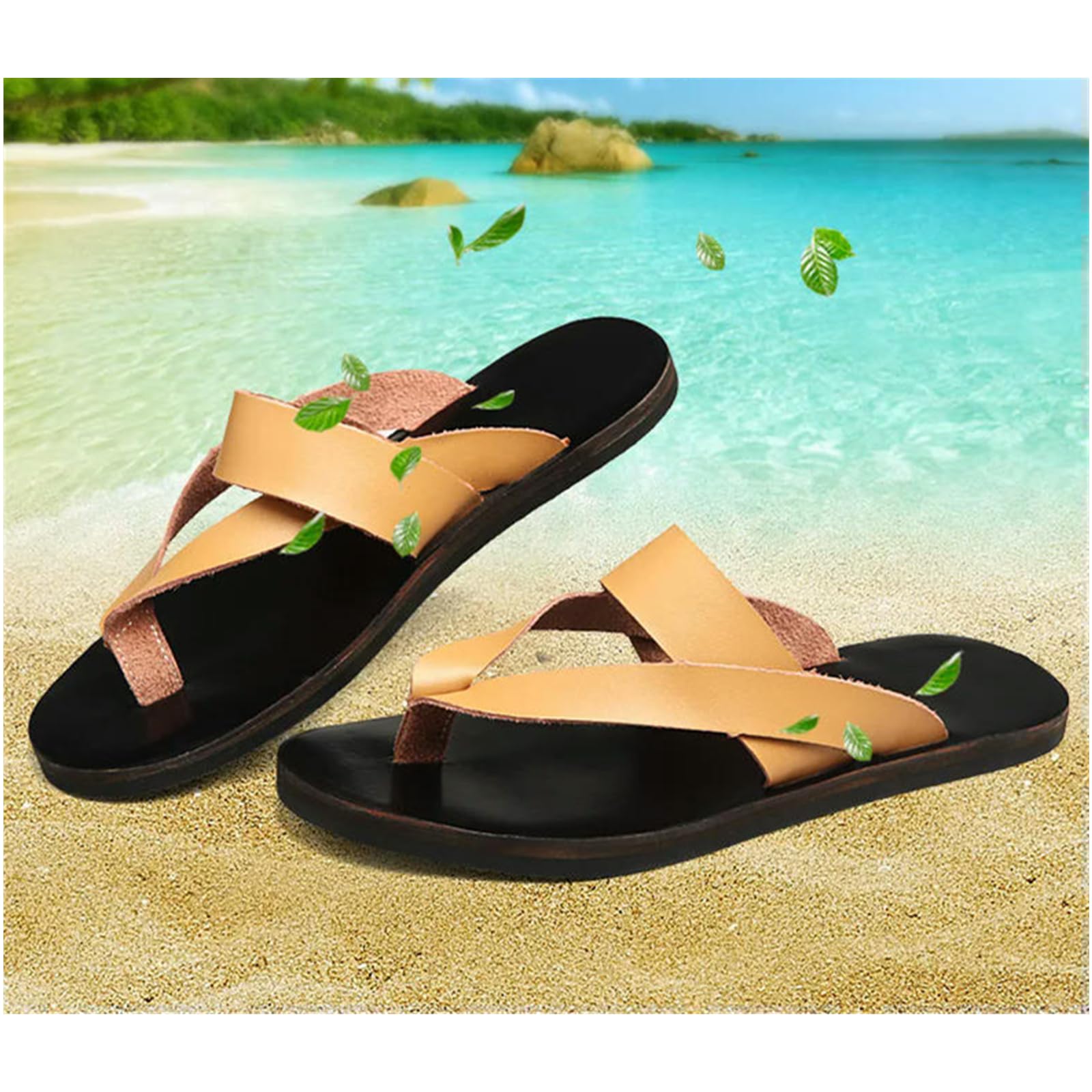 Chanclas Slip On Light Flats Hombres Flip-Flops Zapatos Al Aire Libre, Plataforma Flip Flops Open Toe Slides Sandalias Planas Tanga Verano Playa De Vacaciones-white-39