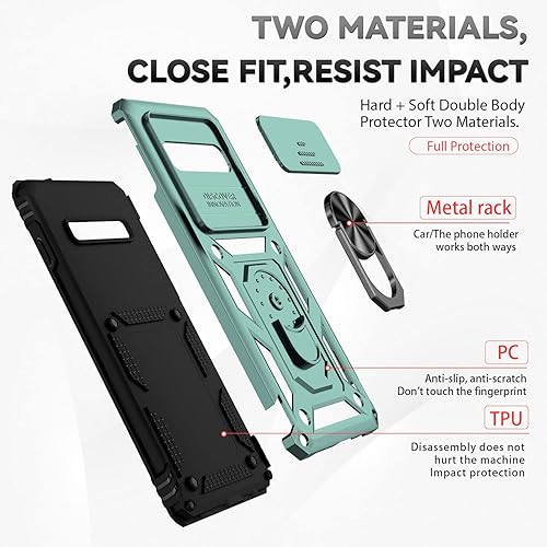 Miniatura 8 de Funda para Samsung Galaxy S10 con cubierta para lente de cámara, protector de pantalla HD, doble capa de grado militar a prueba de caídas, soporte