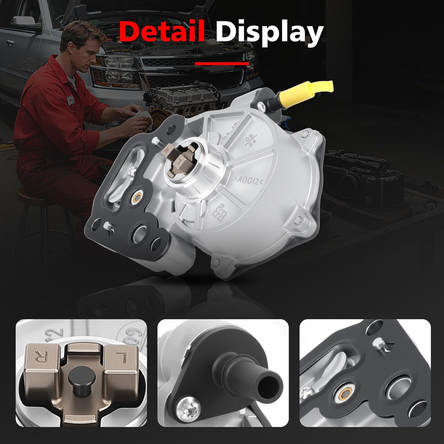 12684050 Brake Vacuum Pump Fit For 2016-2022 Chevy Cruze Malibu Equinox Spark Trax, GMC Terrain, Buick Encore 1.4L/1.5L, Replaces VCP184 12662789 702551330