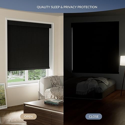 Vista 3 de Boolegon Persianas enrollables opacas para ventanas, fáciles de instalar, sin cordones, para oscurecer la habitación, con protección UV