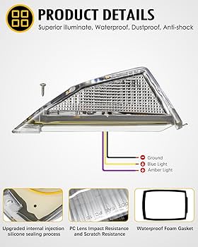 Amazon.com: Partsam Cab Light, 5Pc 17LED Dual Color Square