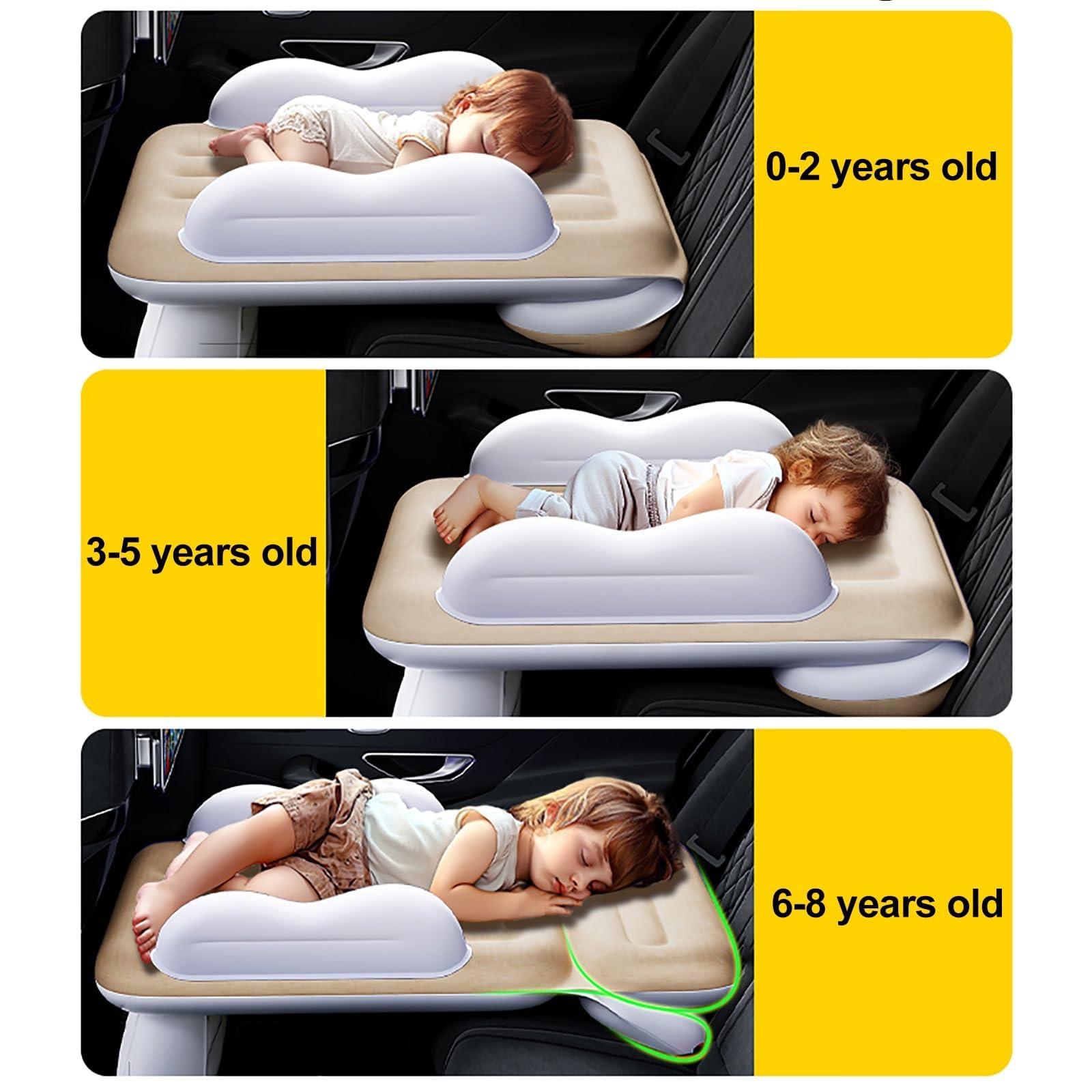 Aufblasbares Auto-Reisebett für Kinder für Nissan Townstar Evalia MPV (2024-), wasserdicht rutschfest bequem tragbar mit manueller Luftpumpe Kinder-Luftbett