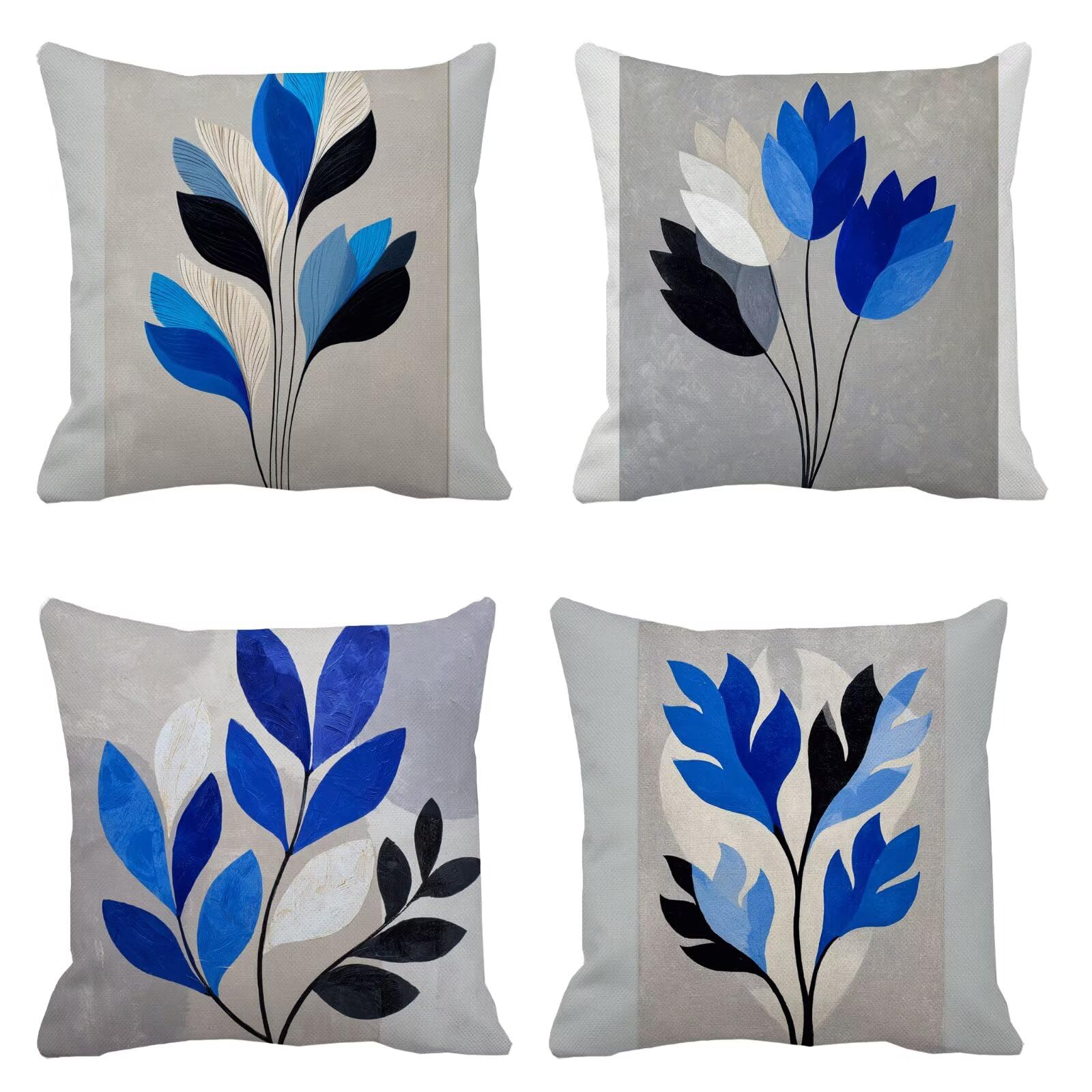 Housse de coussin bleu azur pour decorer le canape du salon en automne lot de 4