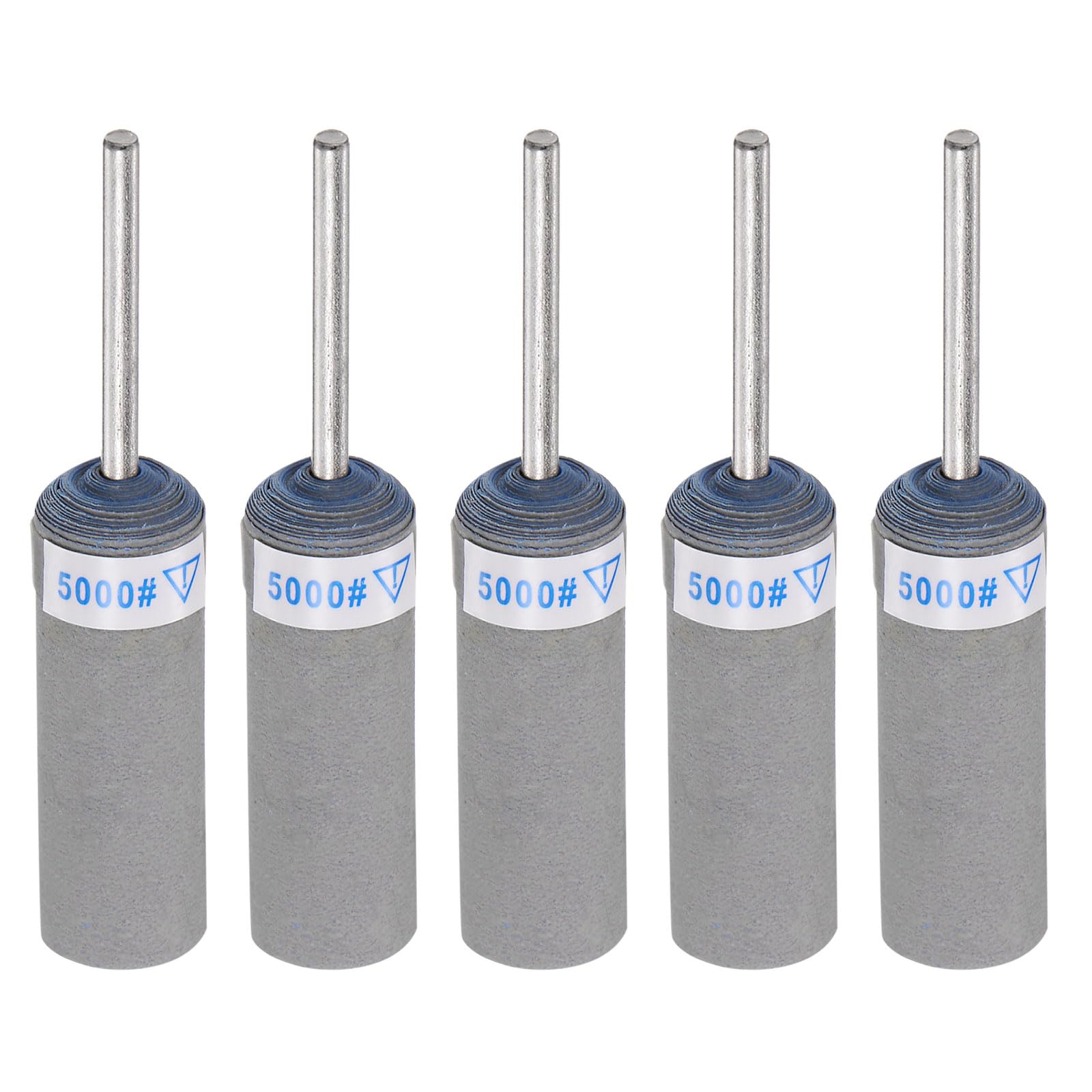 HARFINGTON 5pcs Abrasive Sandpaper Rolls 5000 Grit 2.35mm Shank Sanding Drums Sleeves Cylinder Grinding Head for Woodworking Glass Metal Polishing