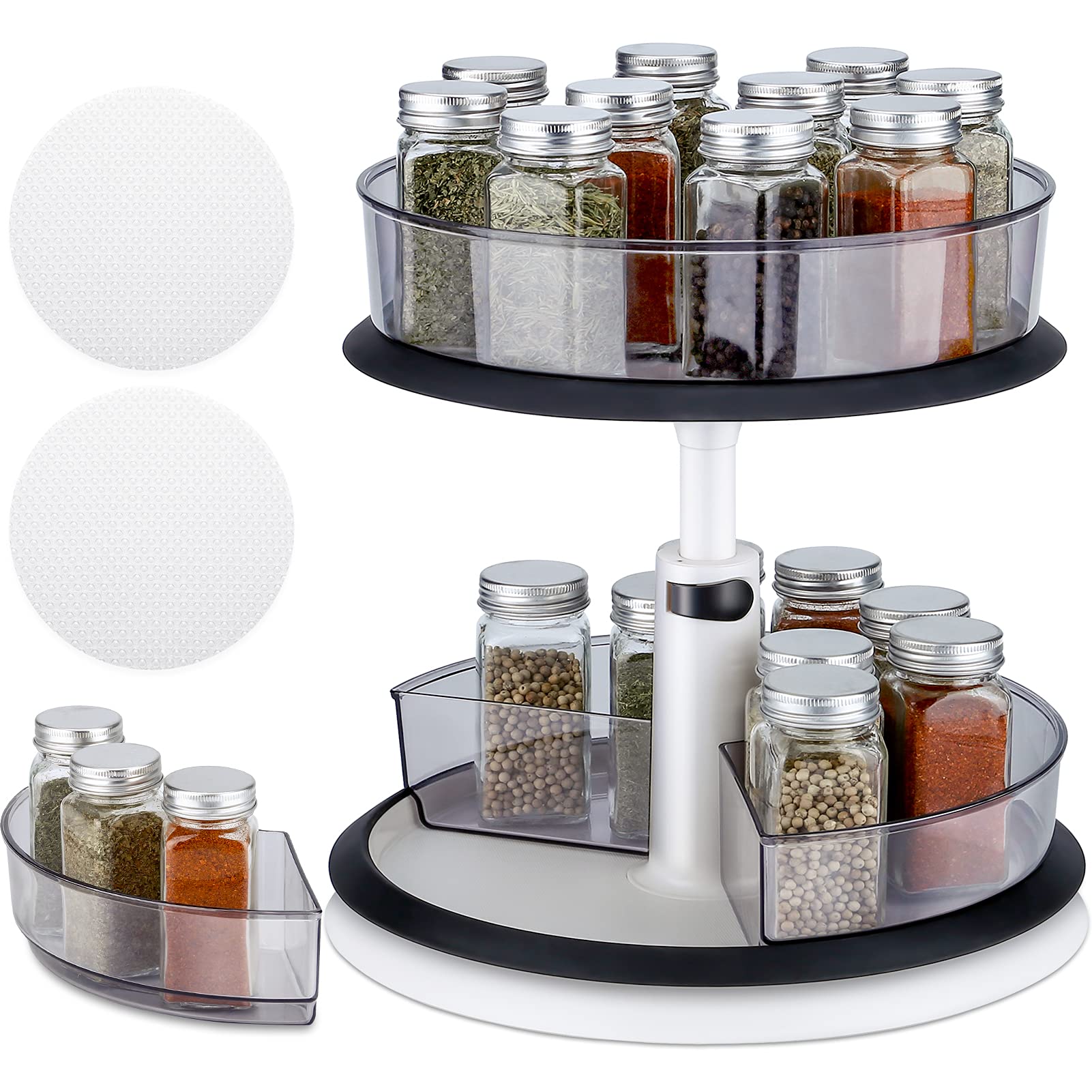 Buy 2 Tier Lazy Susan Turntable, Lazy Susans Height Adjustable