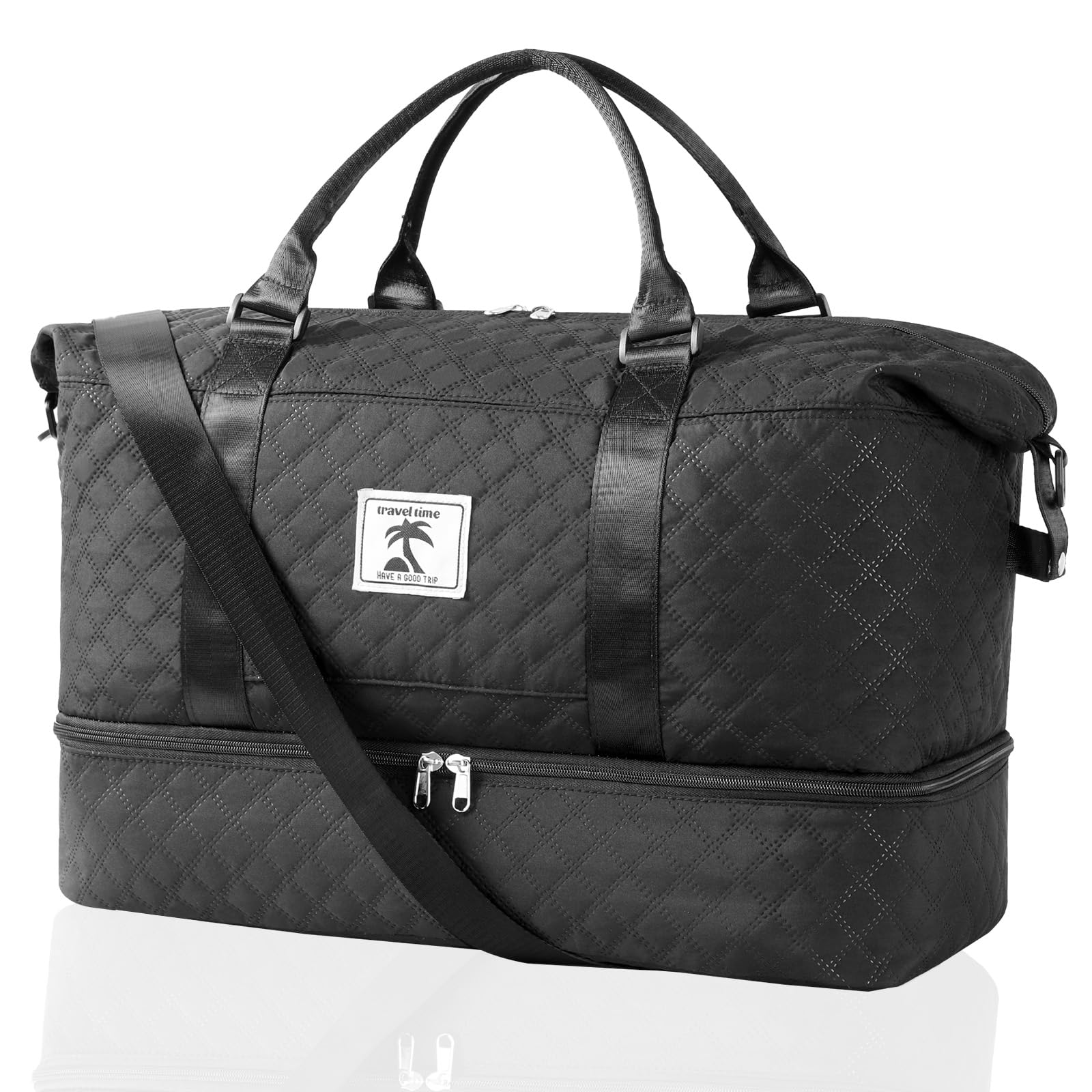AiQInu Borsone da Viaggio 42L,Borsa da Palestra con Scomparto per Le Scarpe,57X32X23CM, Impermeabile Borsa per il Bagaglio Dell'aereo, Borsa per Ospedale,Borsa da Weekend per Uomini e Donne