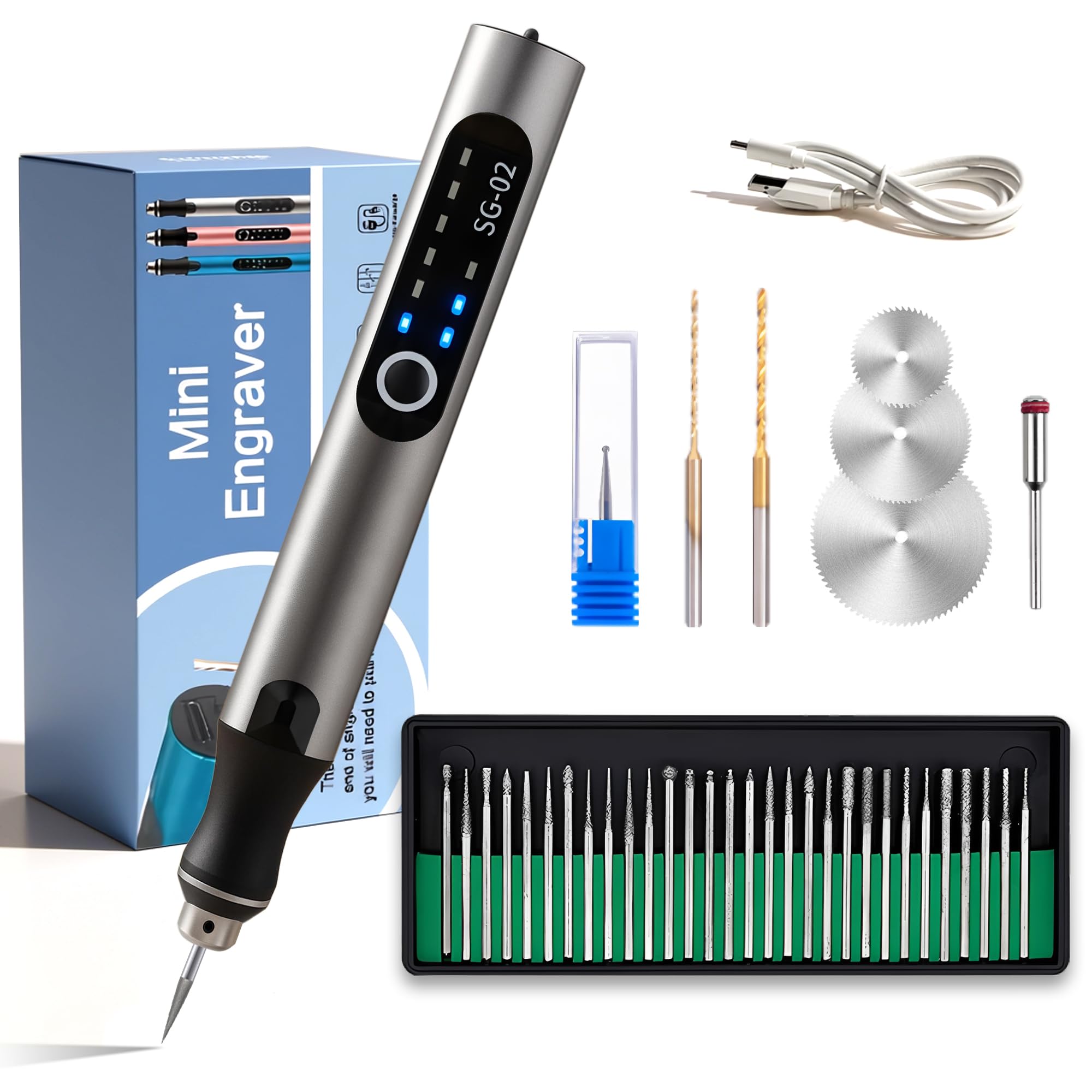 Photo 1 of USB Rechargable Engraving Machines Pen with 35bits,Mini Electric Engraver Etching Machines Cordless Rotary Tools Engraved Jewelry Stone Metal Plastic Wood Resin