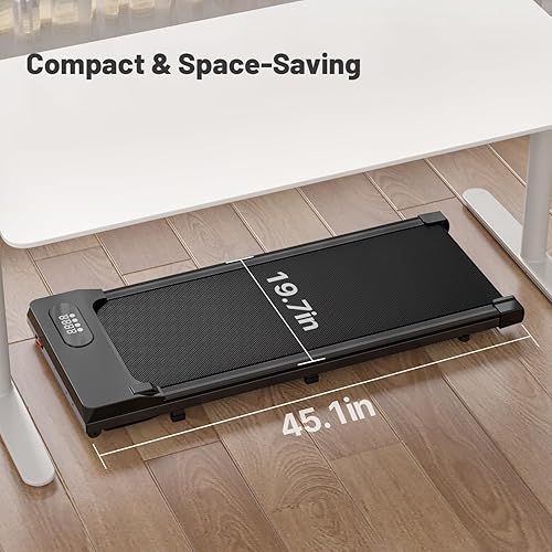 Miniatura 7 de Gywowken Caminadora para caminar debajo del escritorio, caminadora plana portátil de 5 MPH para oficina en casa, mini escritorio silencioso de pie