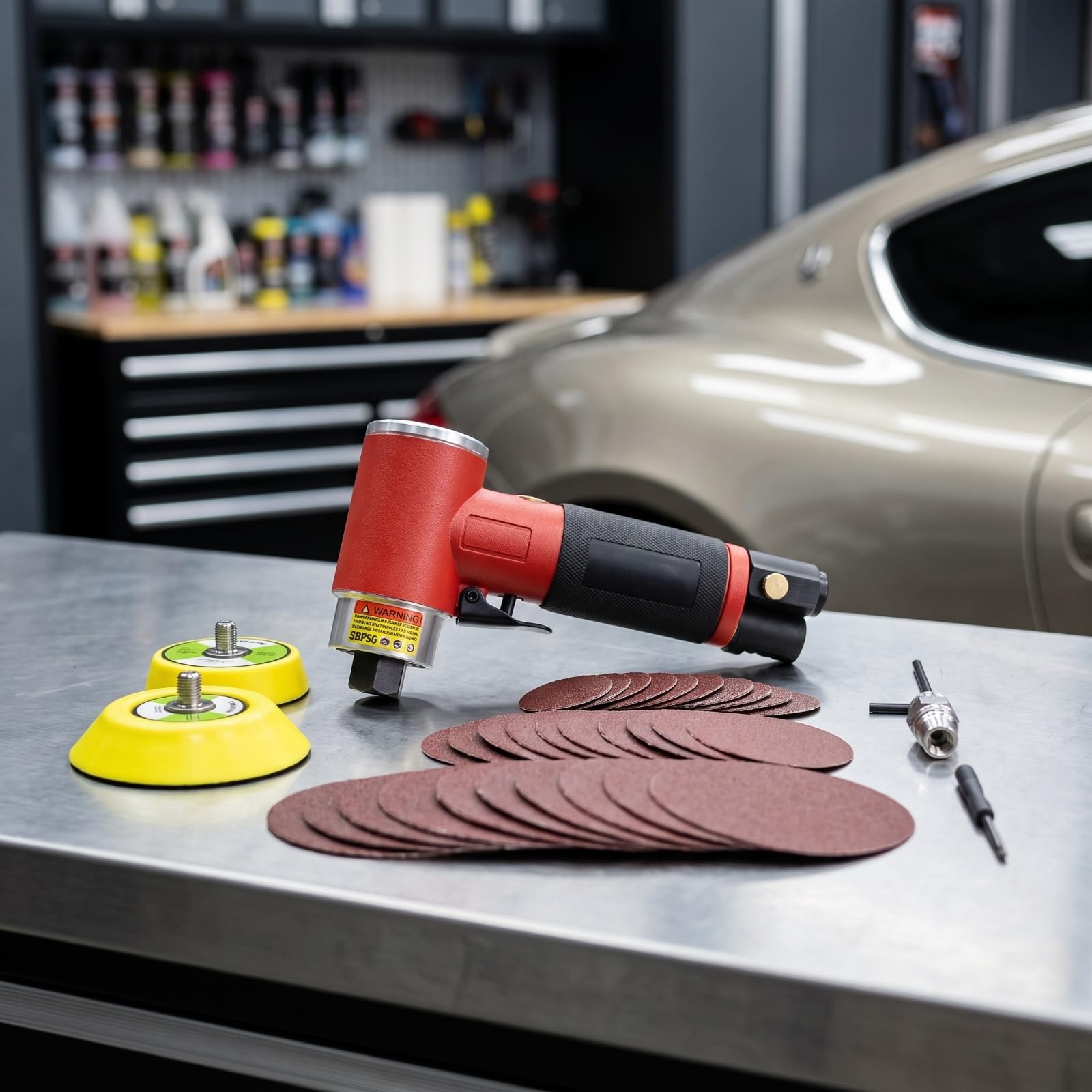 ra Neumática 90° Mini Lijadora en Ángulo Ergonómica ra Neumático para Cpistas, Aficionados Al Bricolaje, r, Negro, Excéntrico