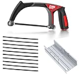 HAUTMEC 6inch Pro Mini Hacksaw Set with Hacksaw & 10pc Blades & Miter Box