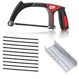 HAUTMEC 6inch Pro Mini Hacksaw Set with Hacksaw & 10pc Blades & Miter Box