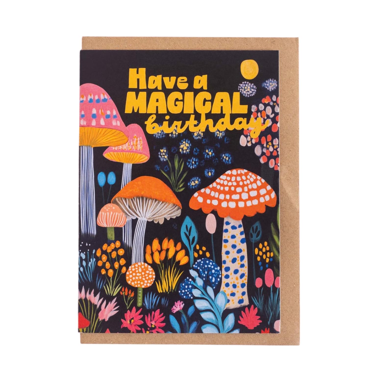 Good Tuesday - Magical Mushrooms Birthday Card, Colourful Mushrooms Artistic Birthday Greeting Card, Multi-Coloured, A6