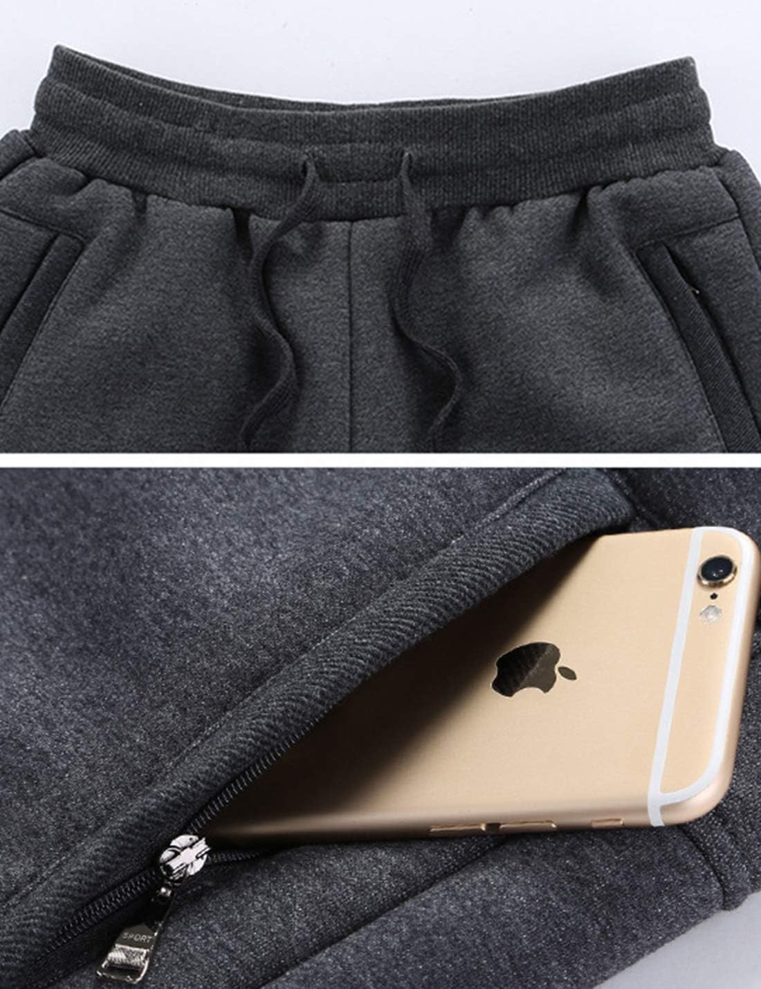 Flygo Men's Winter Warm Sherpa Lined Athletic Running Sweatpants Fleece Joggers Pants