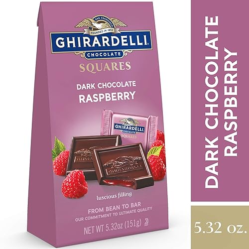 Miniatura 3 de GHIRARDELLI Cuadrados de frambuesa de chocolate oscuro, bolsa de 5.32 onzas